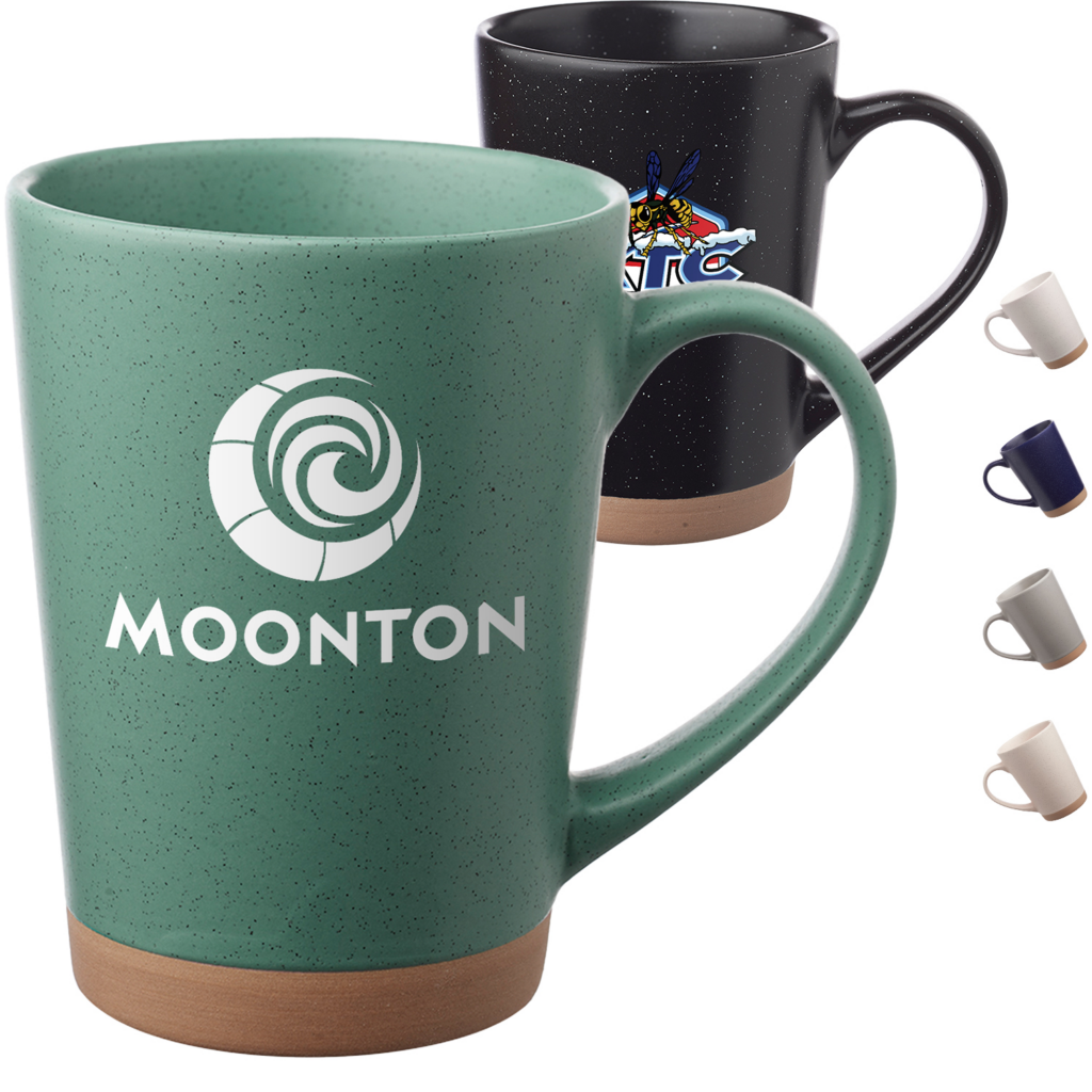 16 oz. Ceramic Coffee MugsMatte Exterior with Speckle AccentsPottery-like Glaze Finish throughout with Artisan BottomEasy Comfort Grip